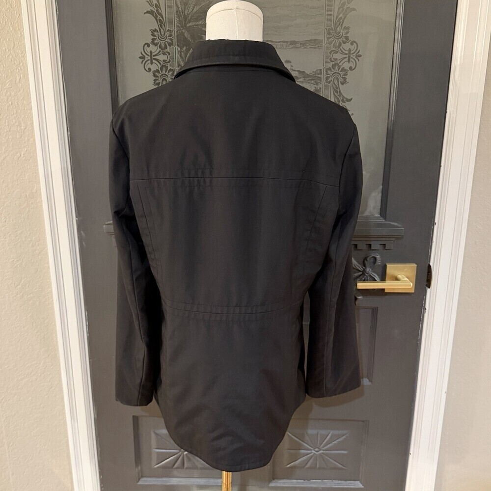 Women’s GAP Black Coat Jacket Medium Button Front Lightweight Classic Fit - Picture 2 of 9